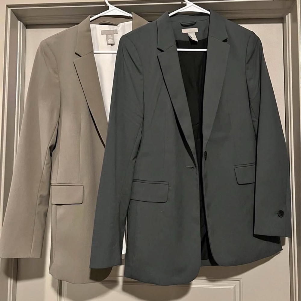 Classic Women’s Blazer Set - Beige and Charcoal